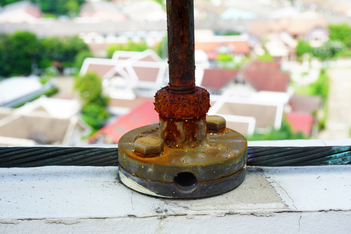 Lightning arrester system on the roof for protect sub station